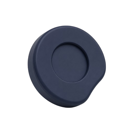 ORA focus key in deep navy, with a rounded shape and recessed circular centre